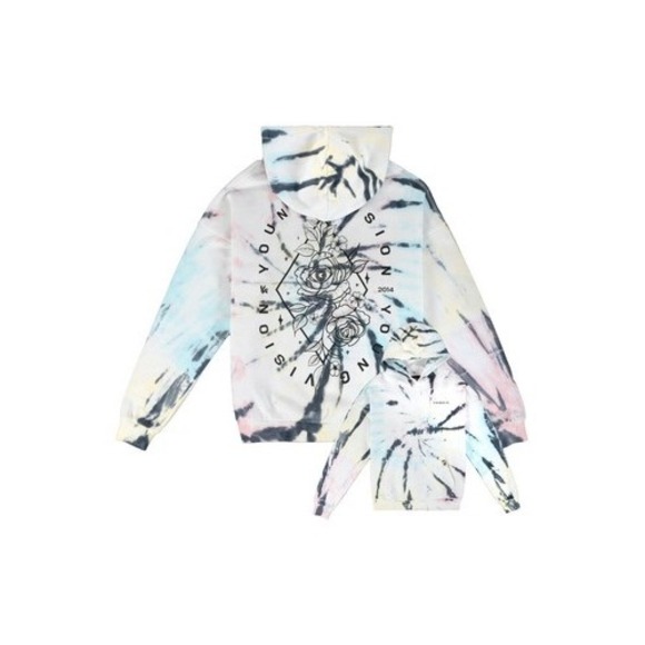 YoungLA Tie Dye Rose Graphic Hoodie Streetwear Medium - Picture 2 of 8